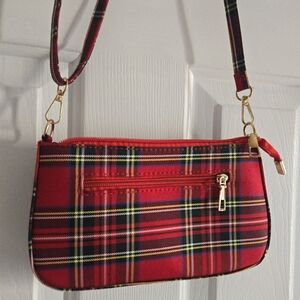 Y2k Clueless Vibes Red Plaid Shoulder Bag